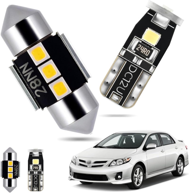 EASY EAGLE LED Interior Car Lights for Toyota-Corolla-2003-2012: 6 Piece Kit White LED Light Bulbs - Super Bright 6000K + Install Tool - Image 1